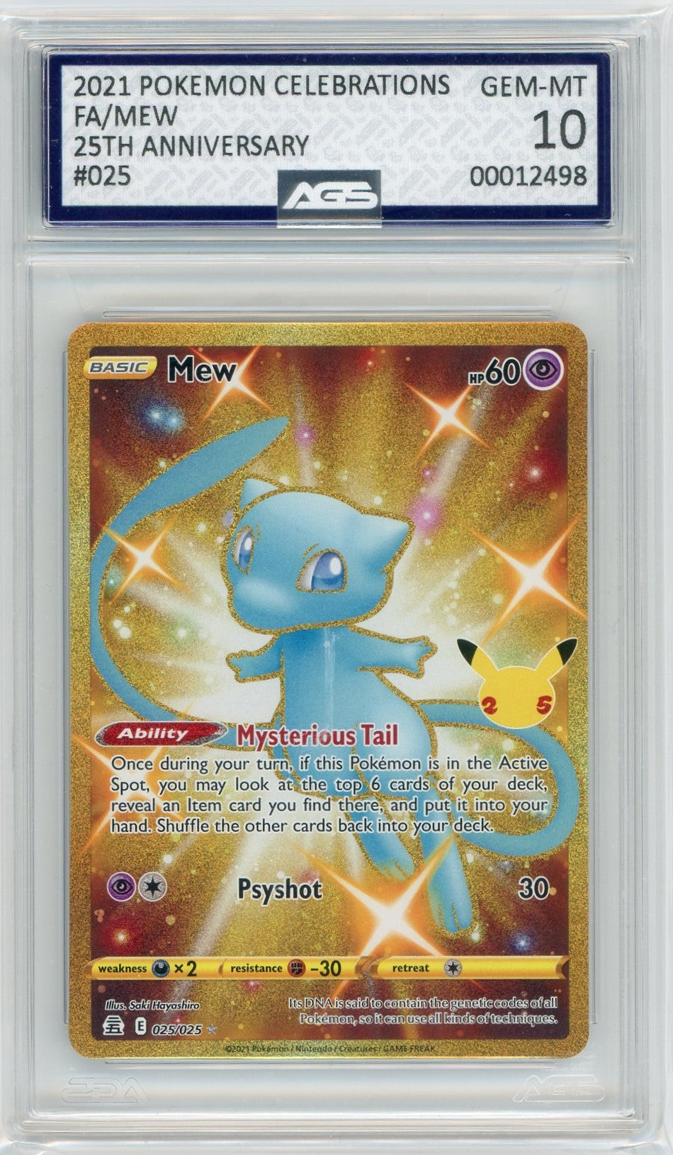 AGS (GEM-MT 10) Mew #25 - Celebrations (#00012498)