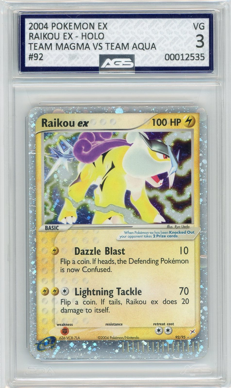 AGS (VG 3) Raikou EX #92 - EX Team Magma vs Team Aqua (#00012535)