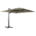Square Cantilever Patio Umbrella with 90° Tilt, Optional LED/Bluetooth, 4 Colors (10x10 FT / With Bluetooth LED+Base / Red)