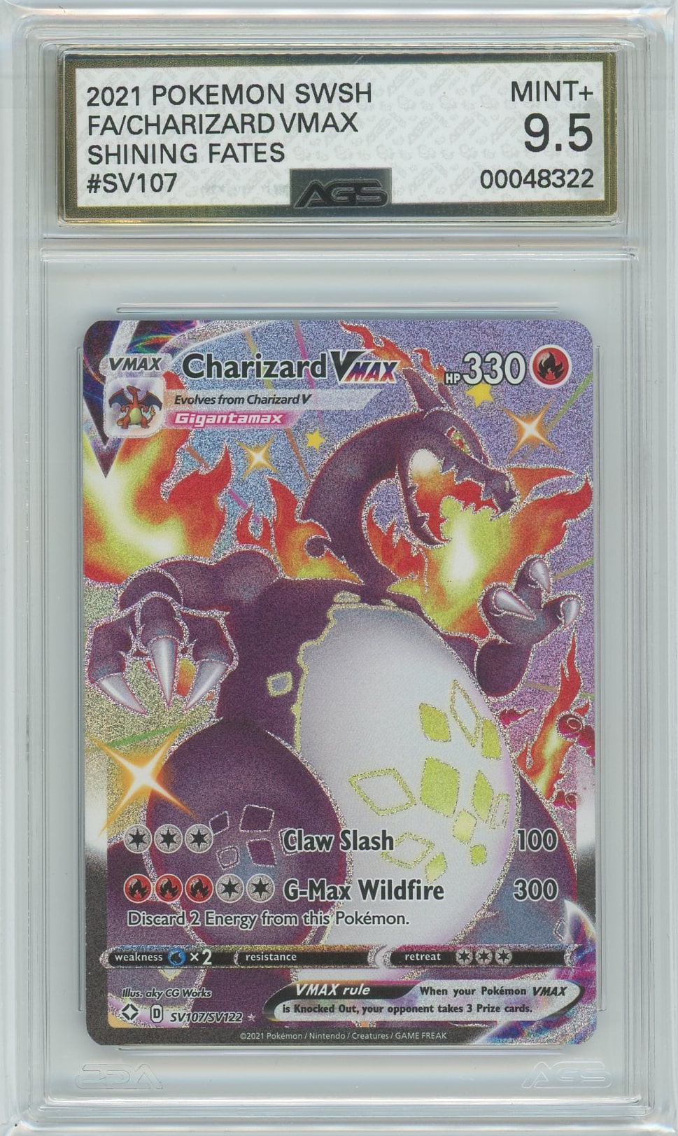 AGS (MINT+ 9.5) Charizard VMAX #SV107 - Shining Fates (#00048322)