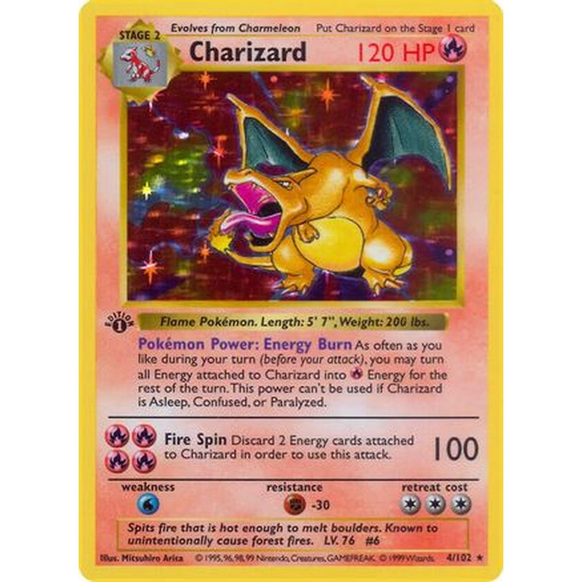 Charizard [Base Set Shadowless]  - Unlimited Holofoil (Lightly Played)