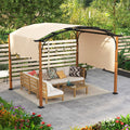 10 x 12 FT Outdoor Retractable Pergola with Retractable Canopy for Patio (Beige)