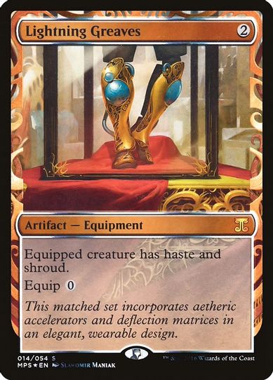 Lightning Greaves (14) [Masterpiece Series: Kaladesh Inventions] (Moderately Played Foil)