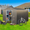 8 x 10 FT Outdoor Metal Storage Shed with Foundation, Weather-Resistant Garden Tool Shed for Backyard, Patio & Lawn (Grey / 8X10 FT)