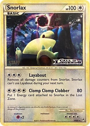 Snorlax - 33/95 (Prerelease) [Staff] 33 - Nintendo Promos Holofoil (Near Mint)