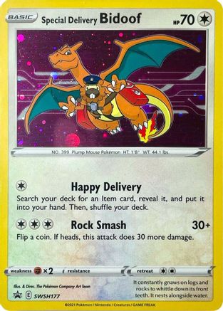 Special Delivery Bidoof SWSH177/307 - SWSH Black Star Promos Holofoil (Moderately Played)