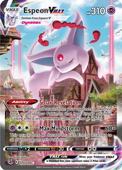 Espeon VMAX (Alternate Art Secret) (270/264) [Sword & Shield: Fusion Strike] (Heavily Played Holofoil)