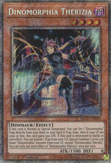 Dinomorphia Therizia (Starlight Rare) (BACH-EN009) [Battle of Chaos] (Near Mint 1st Edition)