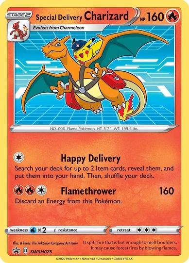Special Delivery Charizard - SWSH075 (SWSH075) [SWSH: Sword & Shield Promo Cards] (Damaged Holofoil)