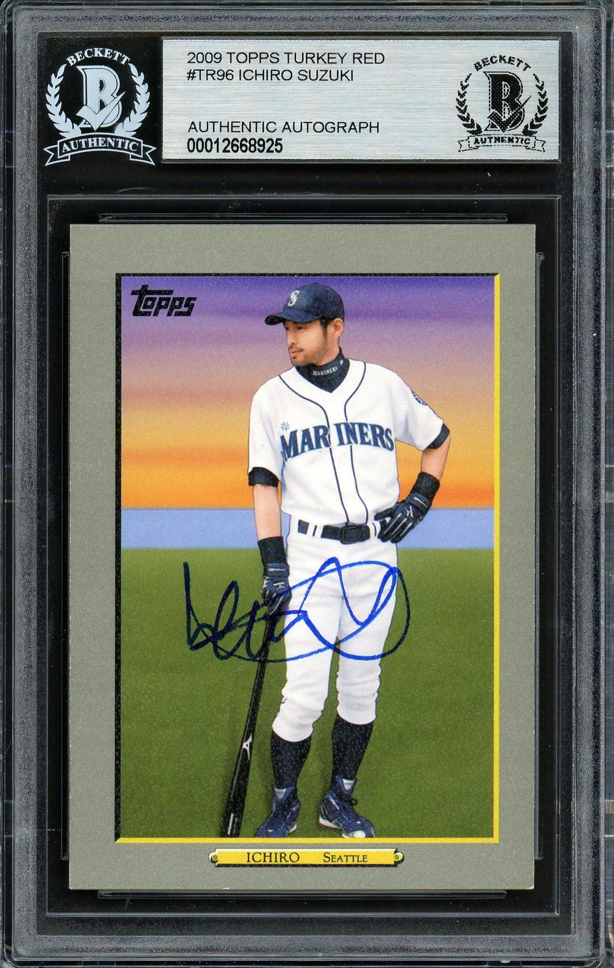 Ichiro Suzuki Autographed 2009 Topps Turkey Red Card #TR96 Seattle Mariners Beckett BAS #12668925