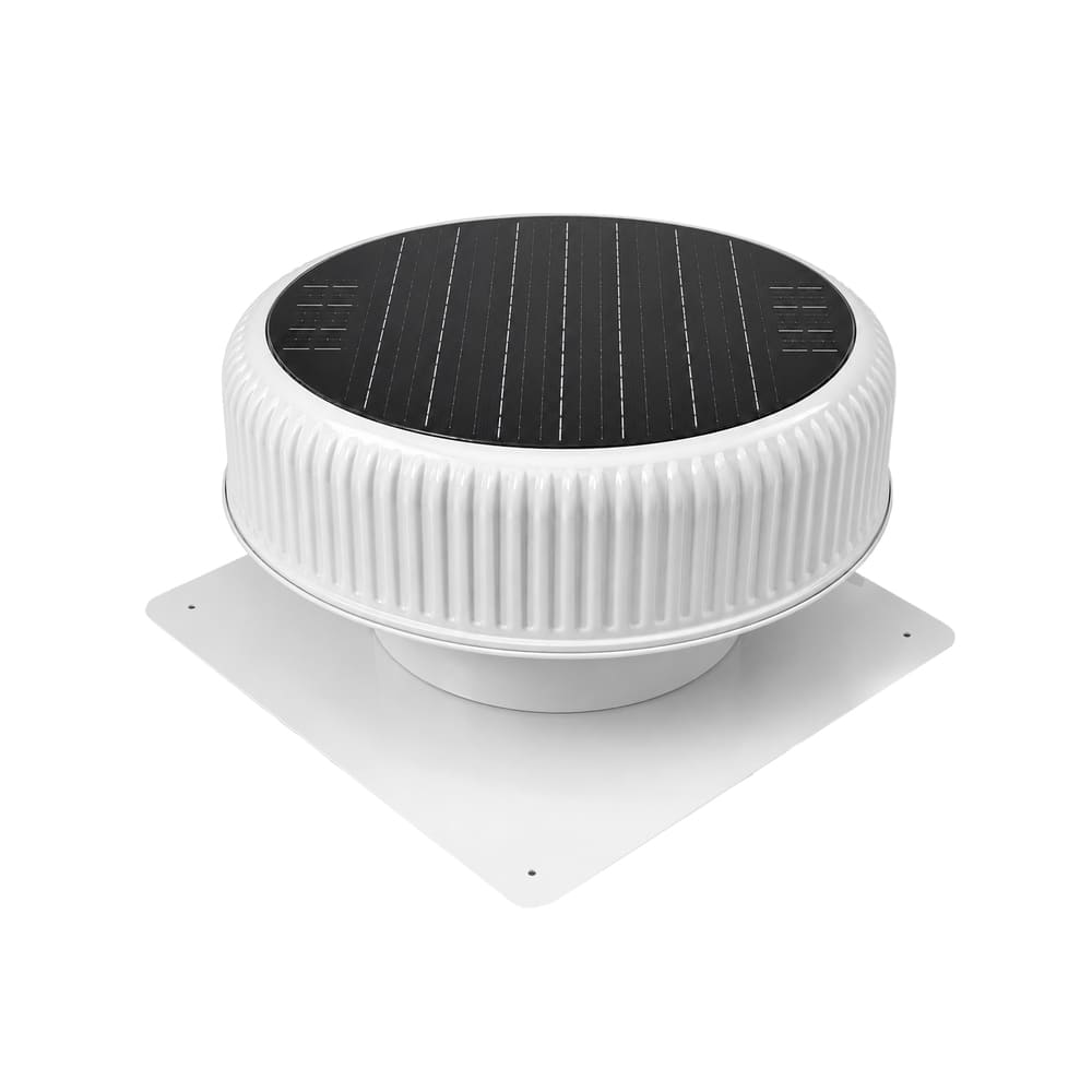 12-Inch Flush-Mount Round Solar Roof Vent Fan, 30W Dual-Power Attic Exhaust Fan with 1200 CFM, 3-Speed Remote & 25°C Auto Start (Black)