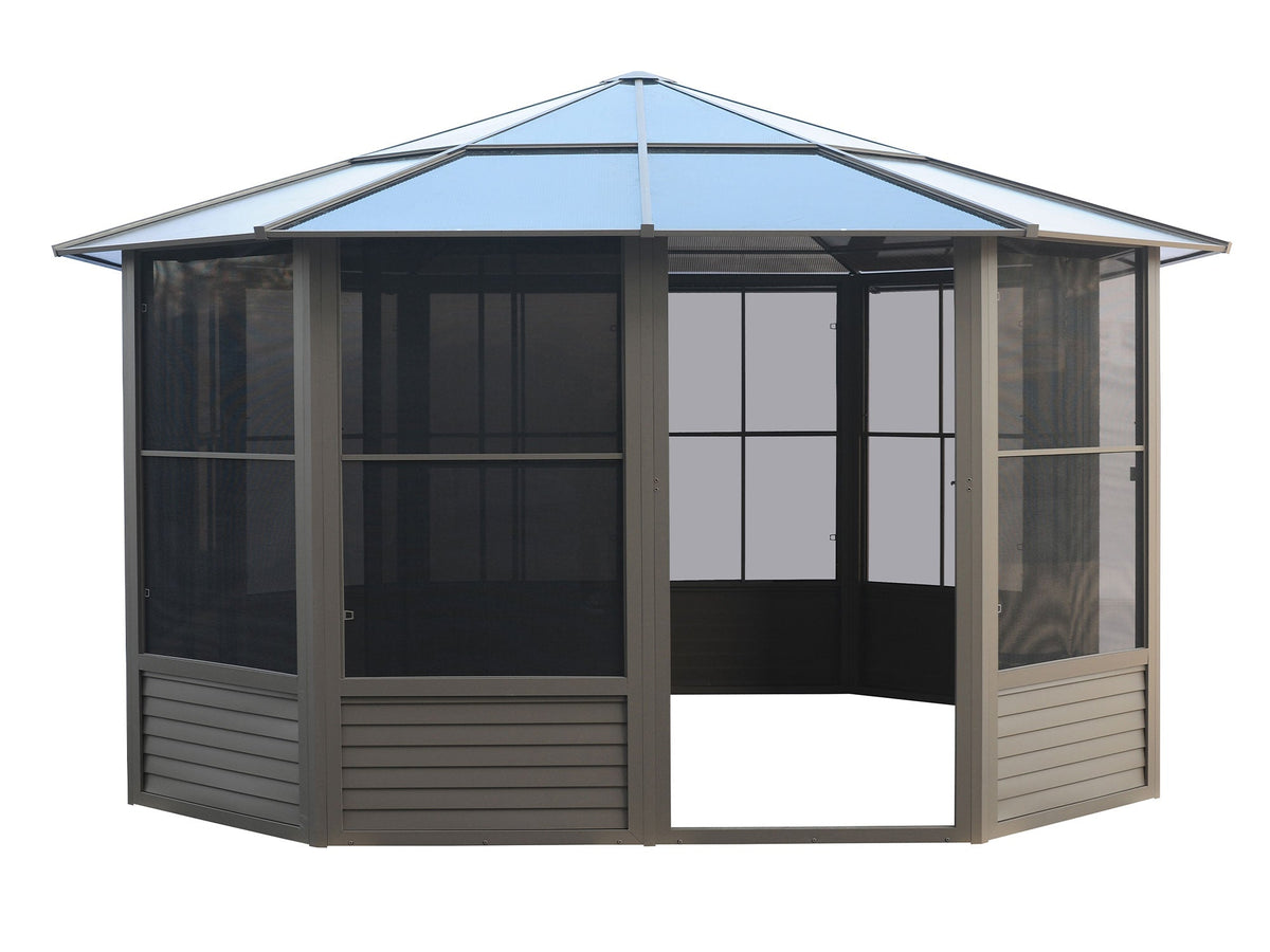 Gazebo Penguin Florence Solarium 12' x 12' Polycarbonate Roof (Slate)