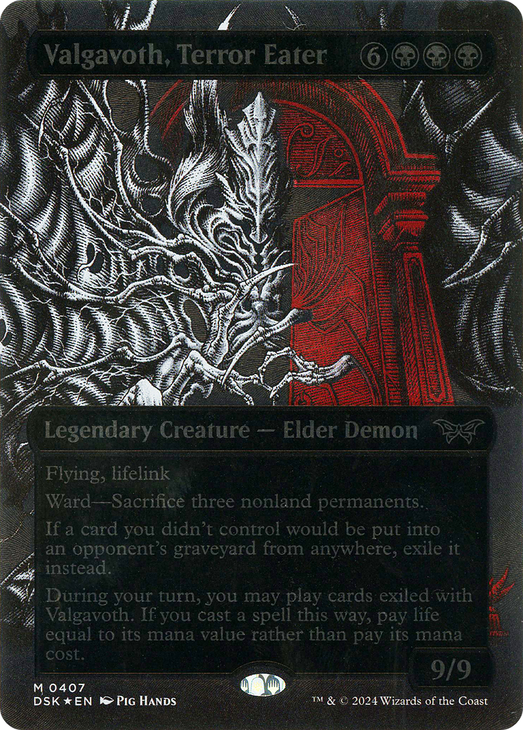 Valgavoth, Terror Eater (DSK-407) - Duskmourn: House of Horror: (Showcase) (Borderless) Foil (Near Mint)