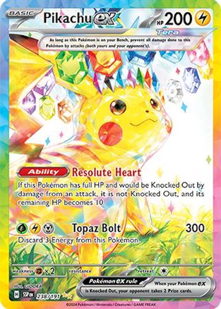 Pikachu ex - 238/191 238 - SV08 Surging Sparks Holofoil (Near Mint)