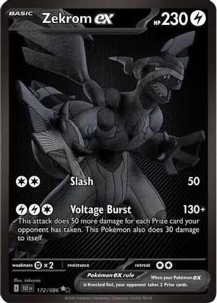 Zekrom ex - 172/086 172 - SV Black Bolt Holofoil (Near Mint)