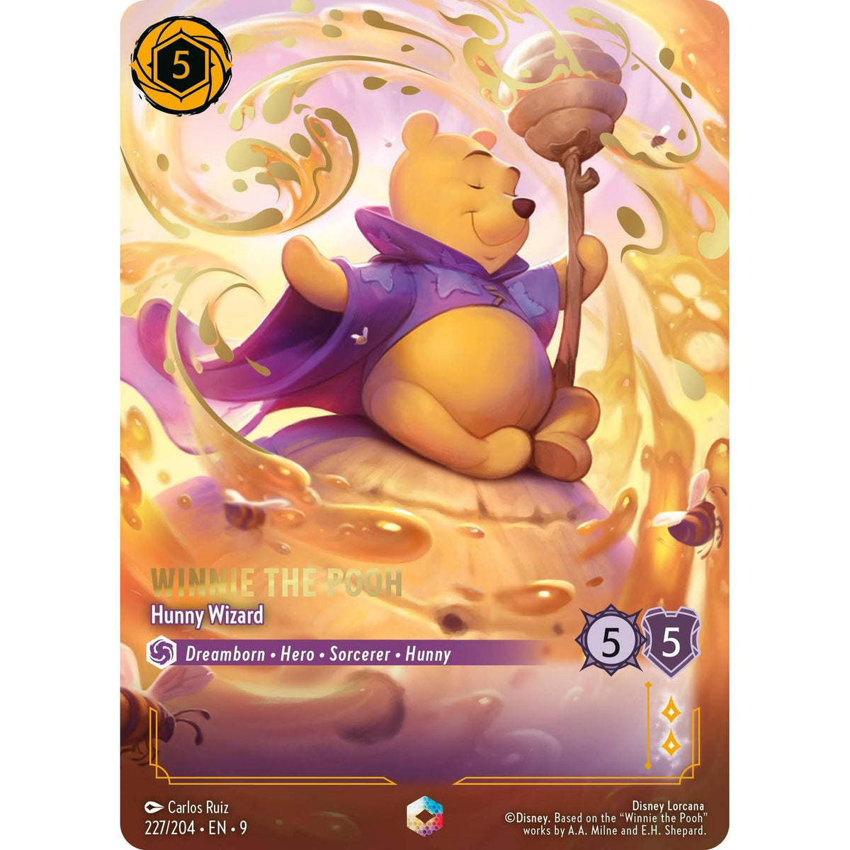 Winnie the Pooh - Hunny Wizard (Enchanted) (227/204) [Fabled] Holofoil (Heavily Played Holofoil)