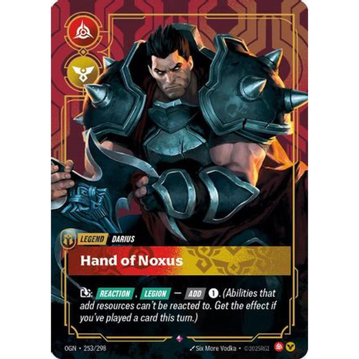 Darius - Hand of Noxus (Metal) (253/298) [Riftbound Organized Play Promotional Cards] Foil (Near Mint)