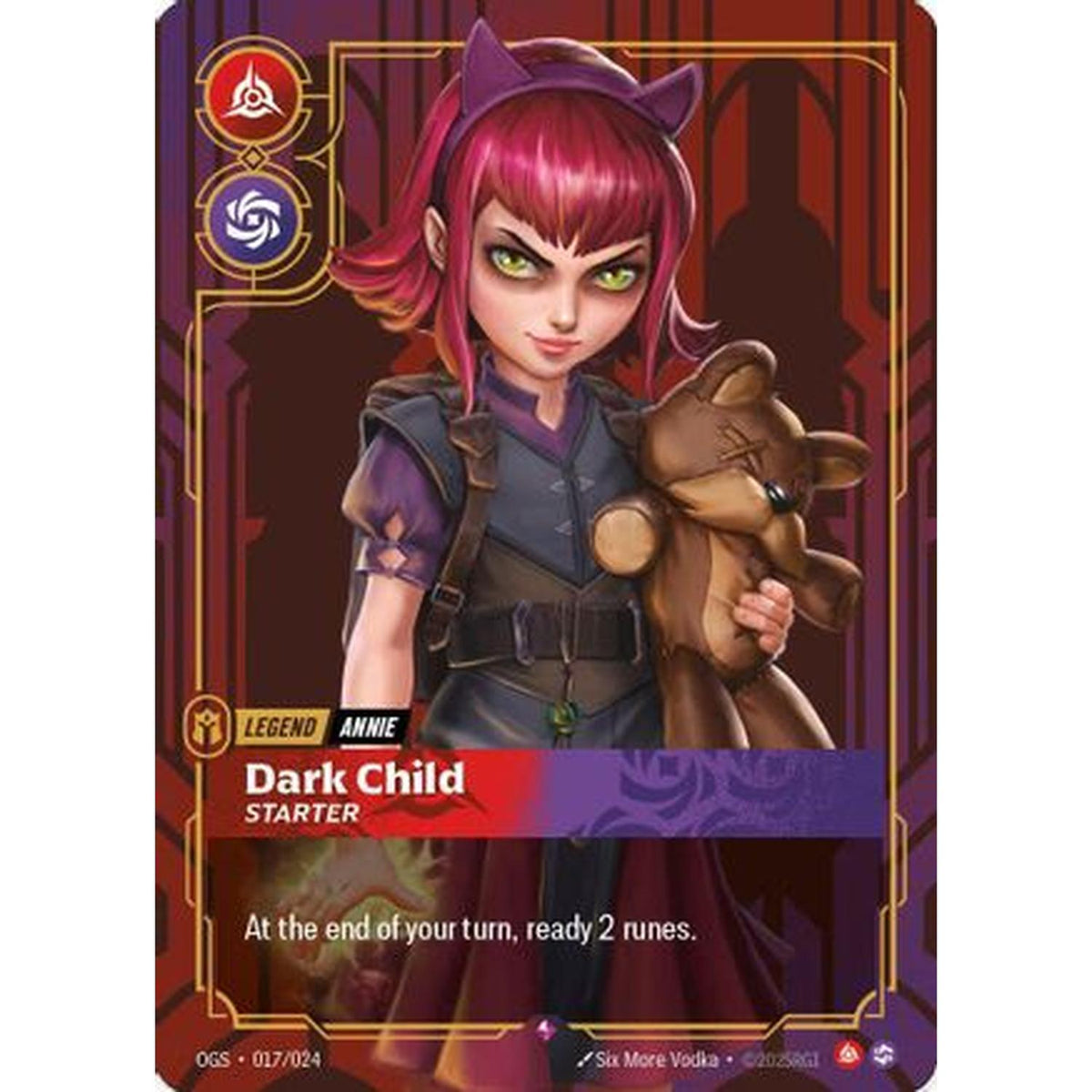 Annie - Dark Child (Metal) (017/024) [Riftbound Organized Play Promotional Cards] Foil (Near Mint)