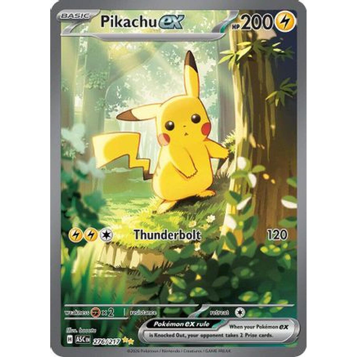 Pikachu ex 276/217 [ME Ascended Heroes]  - Holofoil (Moderately Played Holofoil)