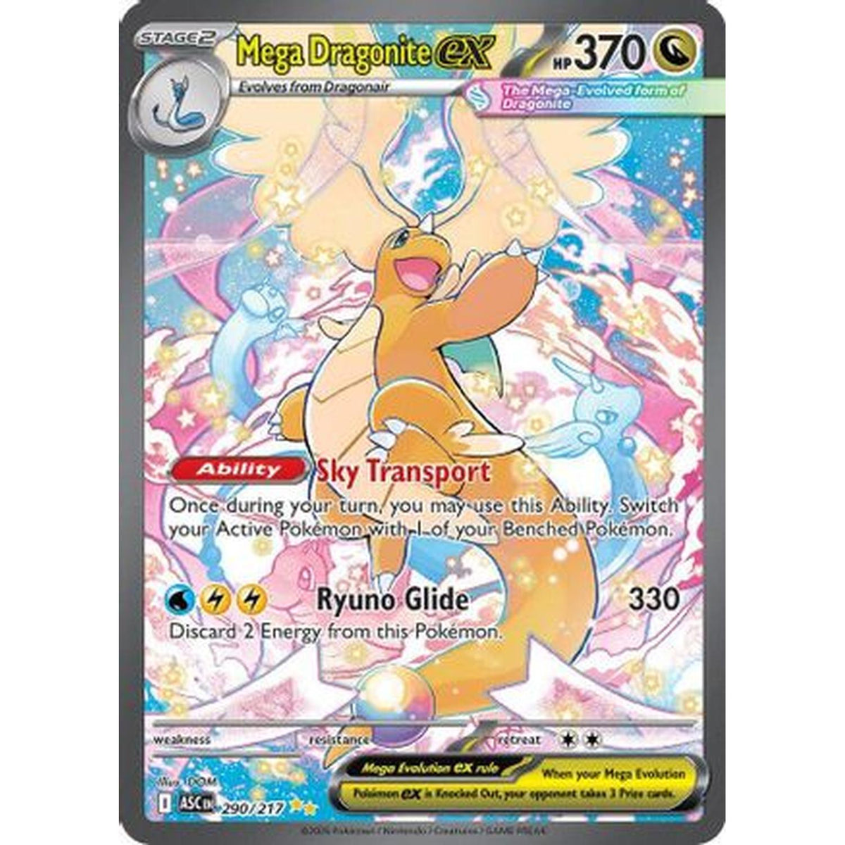 Mega Dragonite ex 290/217 [ME Ascended Heroes]  - Holofoil (Moderately Played Holofoil)