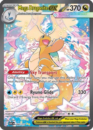 Mega Dragonite ex - 290/217 290 - ME Ascended Heroes Holofoil (Moderately Played)