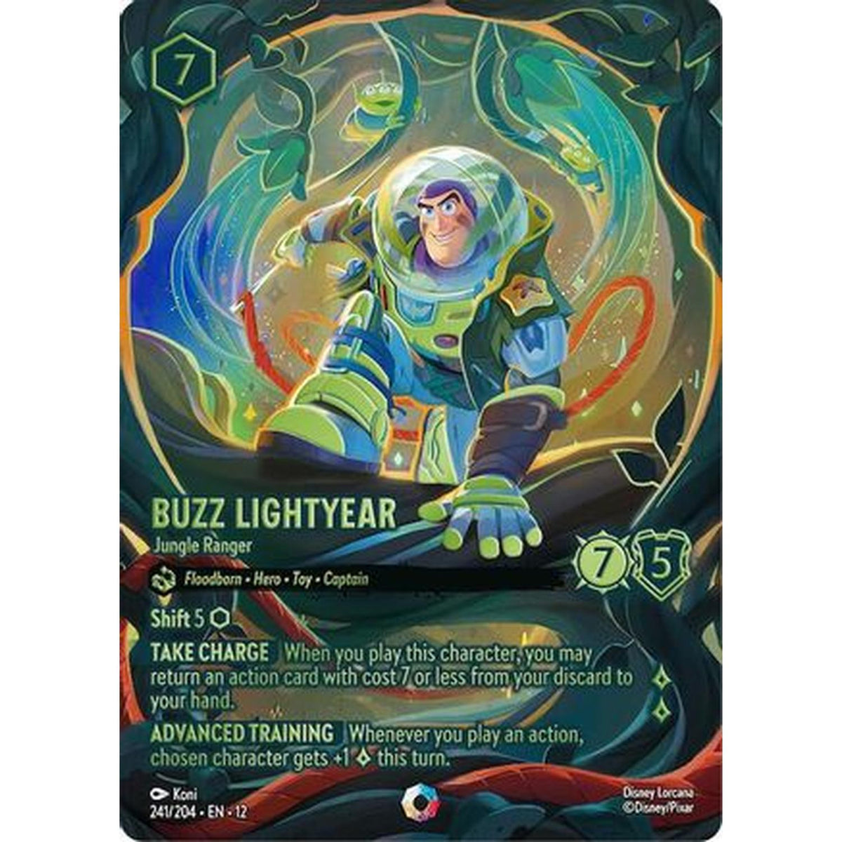 Buzz Lightyear - Jungle Ranger (Iconic) (241/204) [Wilds Unknown] Holofoil (Moderately Played)