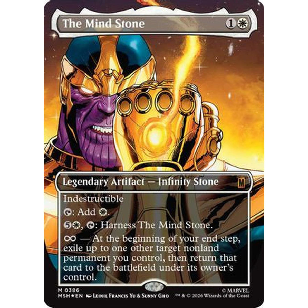 The Mind Stone (Borderless) [Marvel Super Heroes] Foil (Moderately Played)
