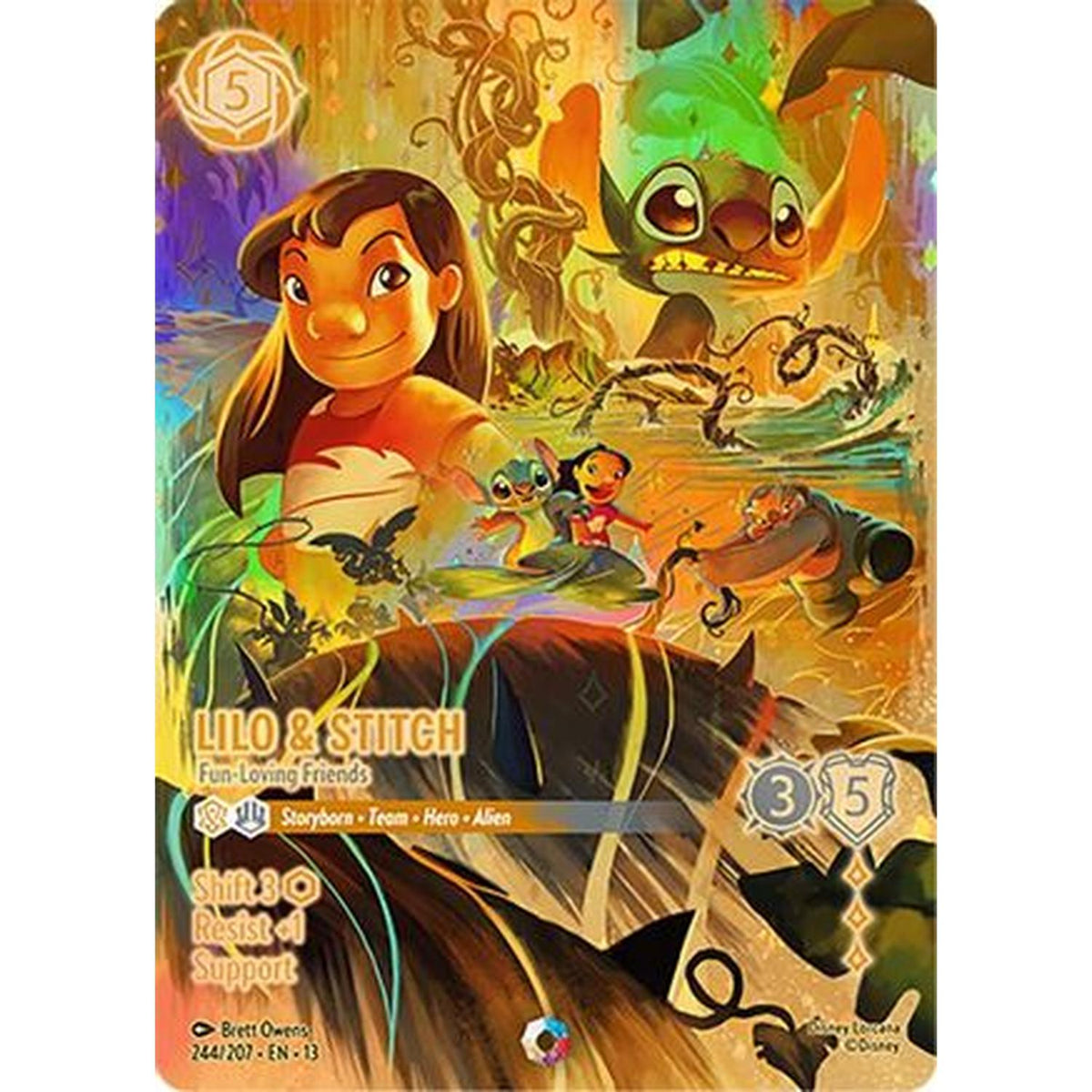Lilo & Stitch - Fun-Loving Friends (Iconic) (244/204) [Attack of the Vine] Holofoil (Heavily Played)
