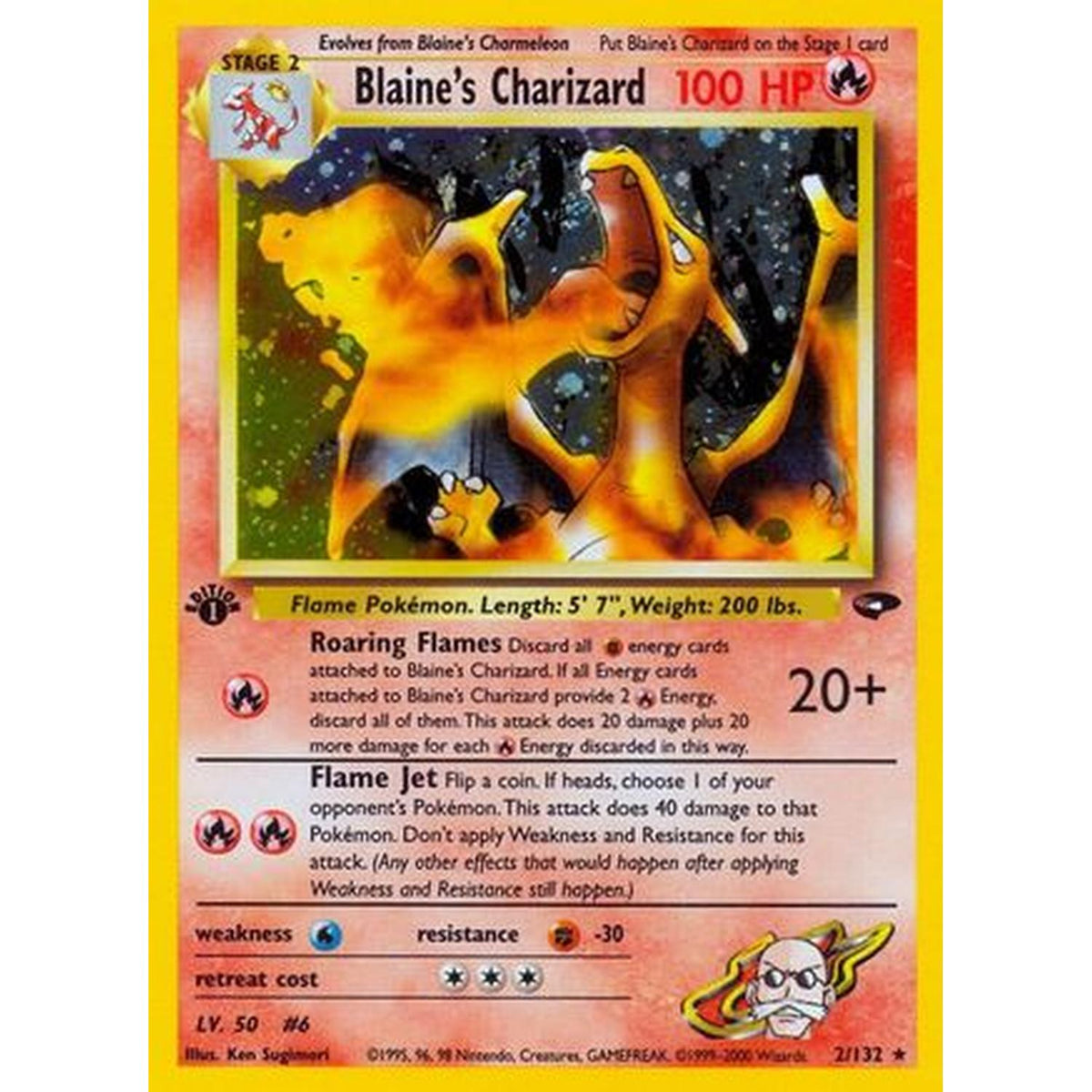Blaine's Charizard/132 [Gym Challenge]  - 1st Edition Holofoil (Moderately Played 1st Edition Holofoil)