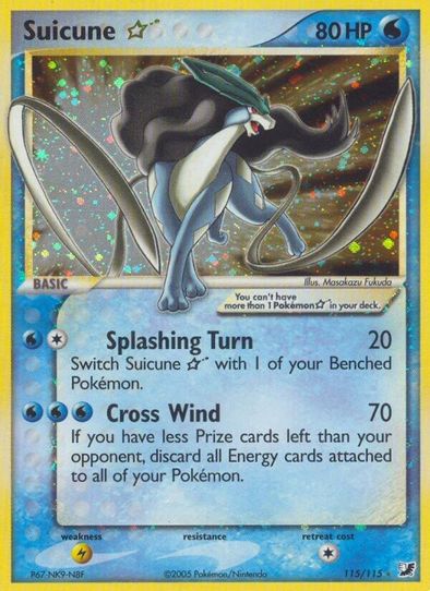 Suicune Star (115/115) [Unseen Forces] (Moderately Played Holofoil)