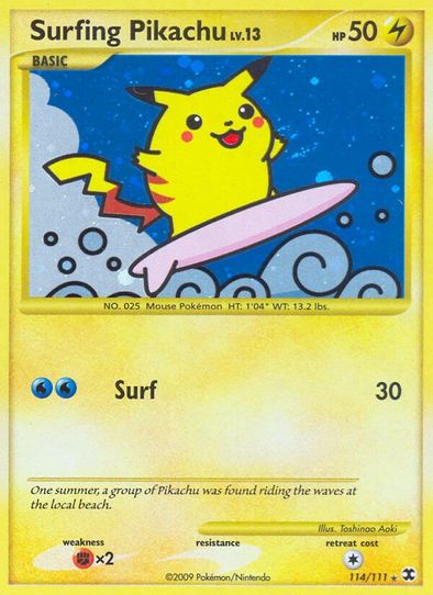 Surfing Pikachu (114/111) [Rising Rivals] (Near Mint Holofoil)