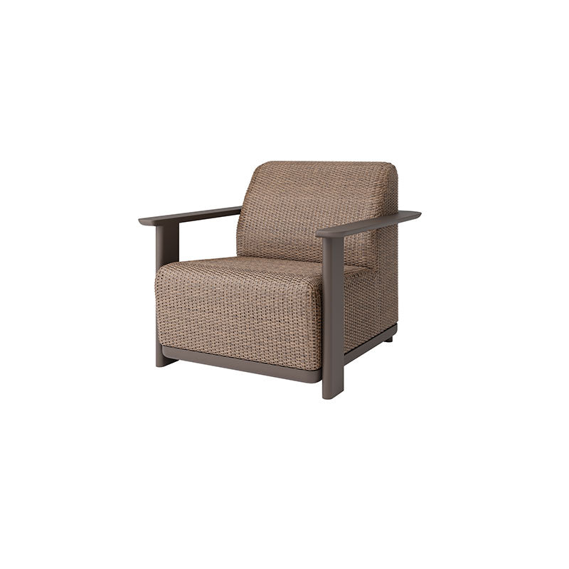 Corte Padded Club Chair Outdoor Patio Aluminum Eco Weave Cushion Seat (Pearl / Onyx)