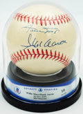Willie Mays & Hank Aaron Autographed Official NL Baseball Auto Grade Gem Mint 10 Beckett BAS #17042244