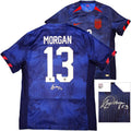 Team USA Alex Morgan Autographed Blue Nike Jersey Mens Size L Beckett BAS Witness