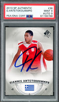Giannis Antetokounmpo Autographed 2013 SP Authentic Rookie Card #36 Milwaukee Bucks PSA 9 Auto Grade Mint 9 PSA/DNA #61196768