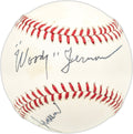 Forrest Woody Jensen Autographed Official NL Baseball Pittsburgh Pirates (Signed Twice) JSA #E55311