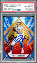 Justin Herbert Autographed 2020 Panini Phoenix Fire Burst Rookie Card #103 Los Angeles Chargers PSA 10 Auto Grade Gem Mint 10 PSA/DNA #64992599