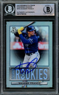 Wander Franco Autographed 2022 Bowman Platinum Rookie Card #RR-2 Tampa Bay Rays Beckett BAS #15780150