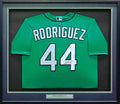 Seattle Mariners Julio Rodriguez Autographed Framed Teal Nike Jersey JSA Stock #218628