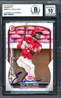 Elly De La Cruz Autographed 2023 Bowman Prospects Rookie Card #BP65 Cincinnati Reds Auto Grade Gem Mint 10 Beckett BAS
