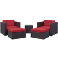 Modway Convene Outdoor Sectional Set - 5-Piece Patio Furniture for Ultimate Comfort (Orange)
