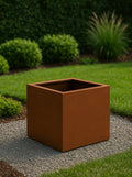 Square Steel Planters (Corten Steel / L39.5” x W39.5” x H39.5”)