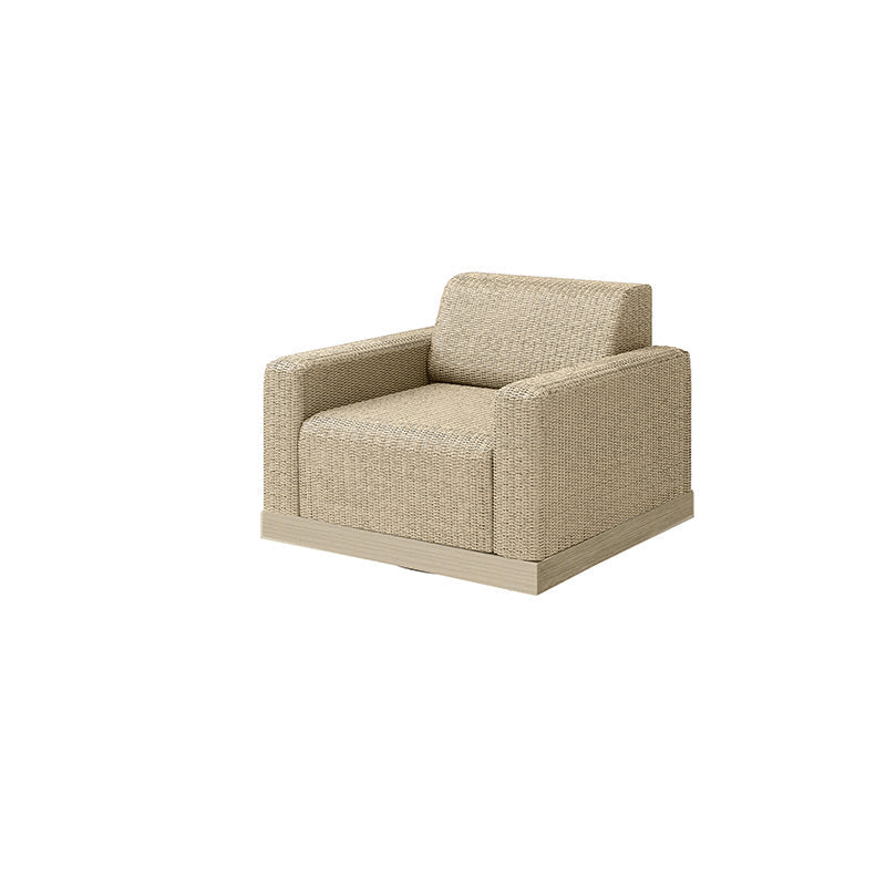 Grande Padded Swivel Club Chair Outdoor Patio Eco Weave Cushion Seat (Coal / Smoke)