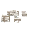 Harmonti 6-Piece Patio Conversation Set with Composite Concrete Round Coffee Tables