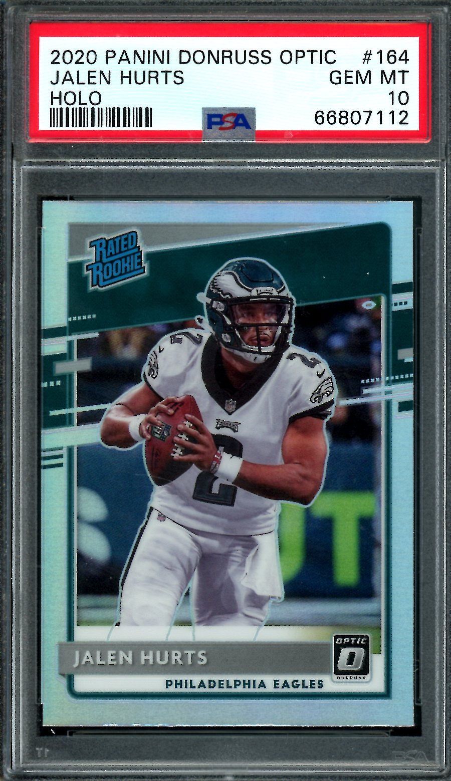 2020 Panini Optic Jalen Hurts Rookie Holo PSA 10 Eagles