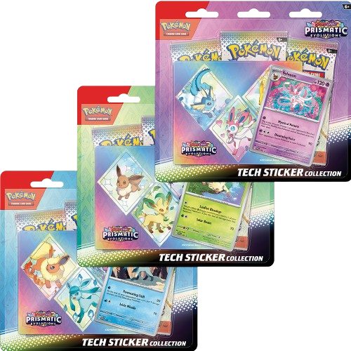 Pokémon TCG: Scarlet & Violet - Prismatic Evolutions - Tech Sticker Collection (1 3-Pack Blister (Random))