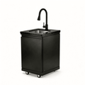 Stainless Steel Outdoor Kitchen Island Sink Cabinet with Faucet – Double Door Storage Cabinet for Outdoor Cooking