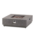 Square Iron Propane Fire Pit Table, 50,000 BTU Outdoor Gas Heater for Patio Gathering (Grey)