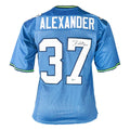 Shaun Alexander Signed Psalms Inscription Seattle Light Blue Football Jersey (Beckett)