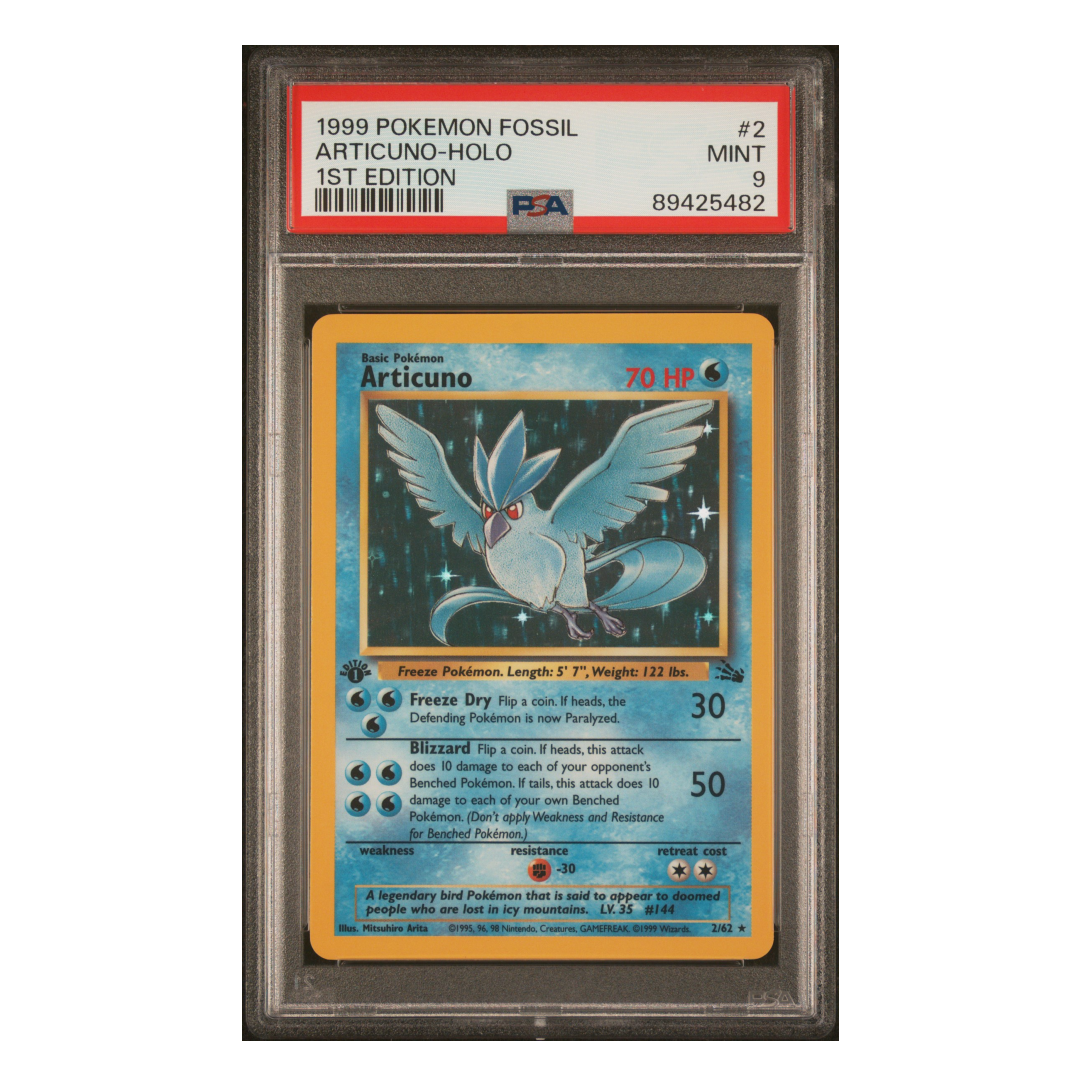 Articuno Holo Fossil 1st Edition #2 PSA 9